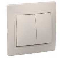 КВАРТА Кремовый Выключатель 2-клавишный 10А ВС10-2-0-ККм EVK20-K33-10-DM  GENERICA