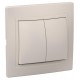 КВАРТА Кремовый Выключатель 2-клавишный 10А ВС10-2-0-ККм EVK20-K33-10-DM  GENERICA