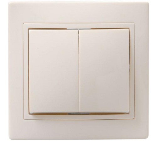КВАРТА Кремовый Выключатель 2-клавишный 10А ВС10-2-0-ККм EVK20-K33-10-DM  GENERICA