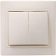 КВАРТА Кремовый Выключатель 2-клавишный 10А ВС10-2-0-ККм EVK20-K33-10-DM  GENERICA