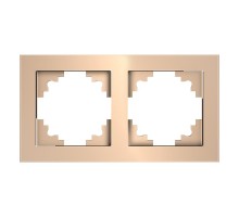 Рамка горизонтальная 2-местная, серия Катрин, GFR00-7002-02, шампань  39528  STEKKER