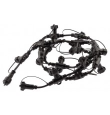 Разветвитель для гирлянд,  ERAPS-R ,  IP65, 2 м, 20 гнезд, шаг 10 см, черный, каучук, 220В  Б0051883  ЭРА