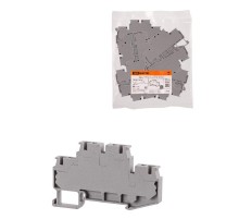 Зажим клеммный безвинтовой ЗКБ быстрого зажима двухуровневый 4 мм2 32А серый (Ph-C PTTB 4)  SQ0822-0167  TDM