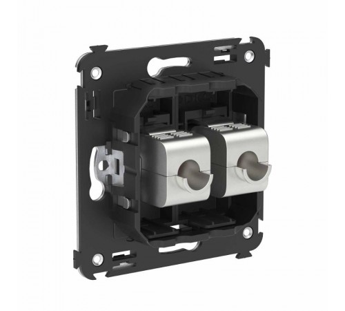 Компьютерная розетка RJ-45 без шторки в стену, кат.6 двойная экранированная, "Avanti", "Черный матовый"  4412794  DKC