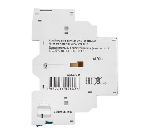 Дополнительный блок контактов боковой АПД/GV2 ДКП-11 НО+НЗ  apd-an-11  EKF