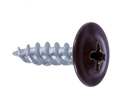 Саморез 4,2x25 с прессшайбой, острый, цинк RAL 8017 Коричневый (100 шт/уп)  PR08.9290  Промрукав