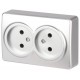 Розетка Эксперт 11-2202-03 2х2P IP20 16A-250В ОУ Алюминий  Б0063016  ЭРА
