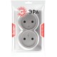 Розетка Эксперт 11-2202-03 2х2P IP20 16A-250В ОУ Алюминий  Б0063016  ЭРА