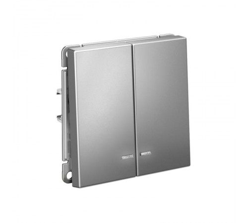 ArtGallery Сталь Выключатель 2-клавишный с подсветкой, сх.5а, 10АХ, механизм  GAL000953  SE