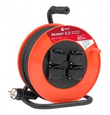 Удлинитель на катушке "Атлант 2.0" 4 гнезда 30м с заземлением КГ 3*1,5 16А/3,5кВт IP44 PROxima  UKA02-16-315R-4-30-IP44  EKF