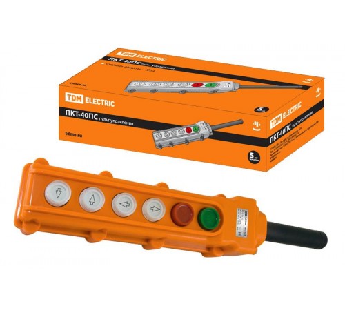 Пульт управления ПКТ-40ПС, кнопки Пуск с фиксацией, Стоп, вверх, вниз, влево, вправо, IP54  SQ0706-0008  TDM