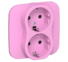 FLITE Розетка 2-ая с заземлением со шторками быстрозажимные клеммы 16А РСш12-1-А-ФлПр пурпурный  FI-R24A-16-1-K99  IEK