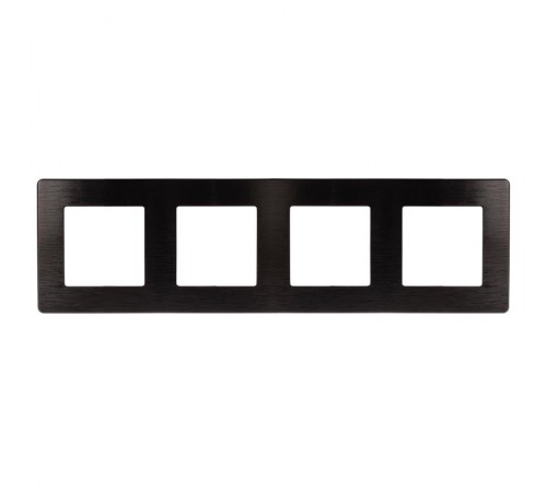 Рамка для розеток и выключателей серия 12 12-5104-06 на 4 поста, сатин, чёрный  Б0052534  ЭРА