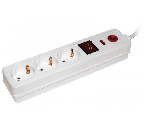 Сетевой фильтр СФ-03К-выкл. 3 места 2Р+PЕ/1,5метра 3х1мм2    WFP10-16-03-01-N  IEK