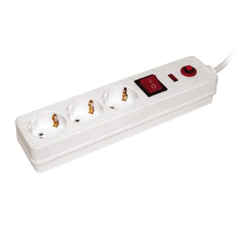 Сетевой фильтр СФ-03К-выкл. 3 места 2Р+PЕ/1,5метра 3х1мм2    WFP10-16-03-01-N  IEK