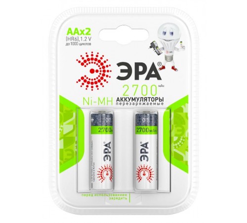 Аккумулятор  HR6-2BL 2700mAh (20/240/6000) (AA)   C0038458  ЭРА