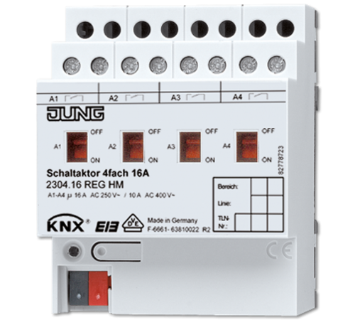 Актуатор коммутирующий, 4 канала 2304.16REGHM Jung