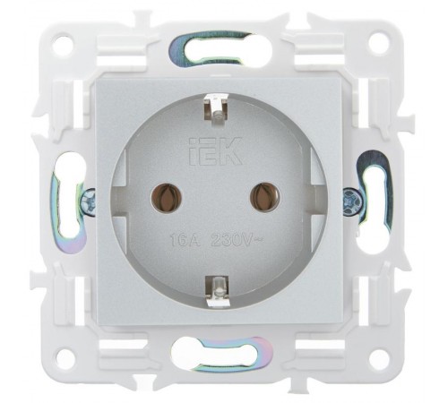 SKANDY Розетка с з/к без з/ш 16А SK-R05S серебряный  SK-R11-16-K23  IEK