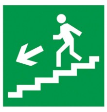 Пиктограмма (наклейка) . 150х150мм "Напр.к эвак.вых.по лест.нал.вниз"  YPC30-150NEV-LNALVN  IEK