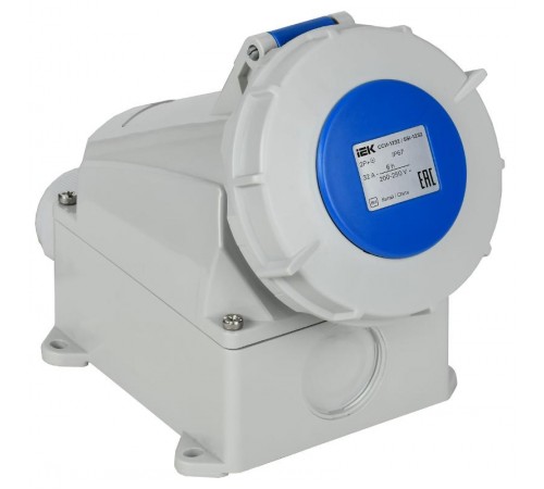 Розетка стационарная ССИ-1232 32А-6ч 220В 2P+PE IP67  PSR11-032-3-0-67  IEK