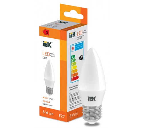 Лампа светодиодная Candle C37 400lm 3000K E27  LL-I-C37-5-230-30-E27  IEK