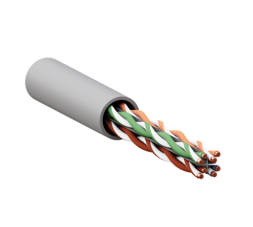 Кабель витая пара TERACOM PRO Cat.6 U/UTP 4 пары solid 23AWG нг(А)-HF серый упак. 305м  TRP-6UTP-04LSH-GY-IN3  EKF
