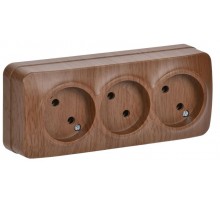 РС23-2-ХД Розет. 3-ая без з/к о/у 10А GLORY дуб  ERH30-K24-10  IEK