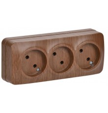 РС23-2-ХД Розет. 3-ая без з/к о/у 10А GLORY дуб  ERH30-K24-10  IEK