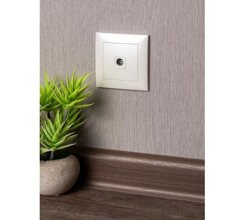 Валенсия лицевая панель розетки TV 1-местная 75Ом 5-862МГц жемчуг EKF PROxima   ESA00-L-027-50   EKF