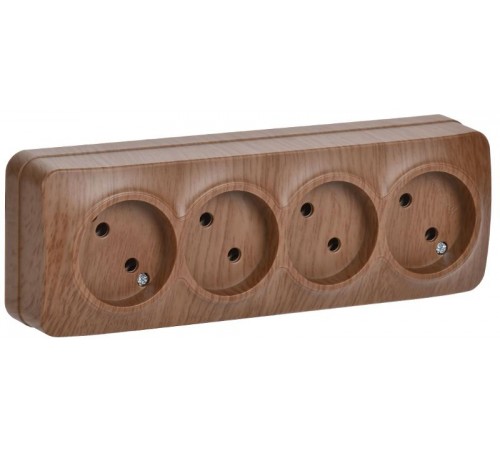 РС24-2-ХД Розет. 4-ая без з/к о/у 10А GLORY дуб  ERH40-K24-10  IEK