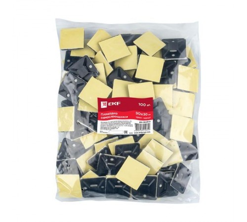 Площадка самоклеящаяся (30х30мм.) черная (100шт.)  plc-30x30-b  EKF