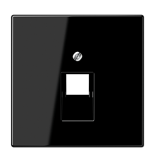 Крышка для одинарных телефонных и компьютерных розеток (UAE), фиксация винтом; термопласт; черный; LS990  LS969-1UASW  Jung