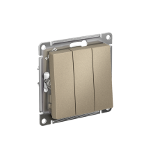 AtlasDesign Шампань Выключатель 3-клавишный сх.1+1+1, 10АХ, механизм  ATN000531  SE