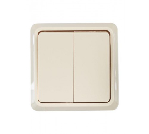 ОКТАВА кремовый Выключатель 2-клавишный О/У 10А ВС20-2-0-ОКм EVO20-K33-10-DC  GENERICA