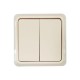 ОКТАВА кремовый Выключатель 2-клавишный О/У 10А ВС20-2-0-ОКм EVO20-K33-10-DC  GENERICA