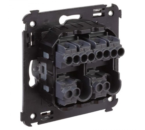 Выключатель двухклавишный в стену, "Avanti", "Черный матовый"  4412104  DKC