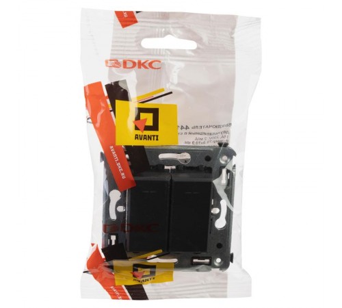 Выключатель двухклавишный в стену, "Avanti", "Черный матовый"  4412104  DKC