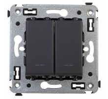 Выключатель двухклавишный в стену, "Avanti", "Черный матовый"  4412104  DKC