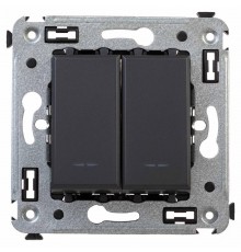 Выключатель двухклавишный в стену, "Avanti", "Черный матовый"  4412104  DKC