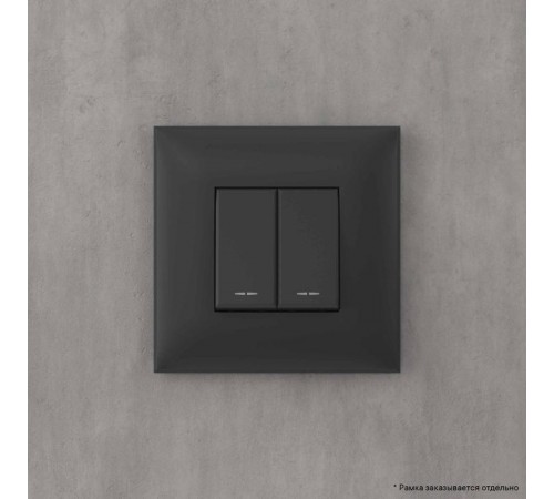Выключатель двухклавишный в стену, "Avanti", "Черный матовый"  4412104  DKC