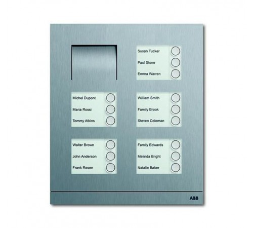 Станция вызывная, аудио, пятнадцатиклавишная, цвет сталь  8300-0-0287   2CKA008300A0287  ABB