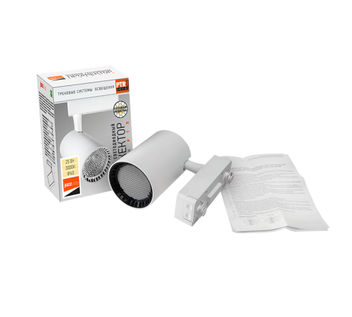 Светильник светодиодный трековый однофазный PTR 1325 25w 3000K 24° WH/WH (бел+бел реш) IP40  .5035232  JAZZWAY