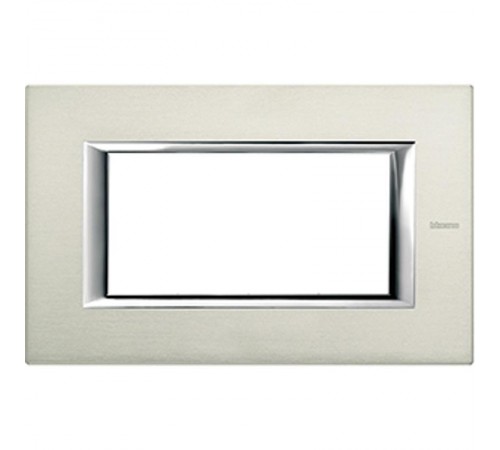 Axolute декоративные накладки прямоугольной формы, алюминий, алюминий, на 4 модуля  HA4804XC  Legrand