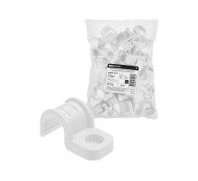 Крепеж-скоба для трубы 20 мм односторонняя для прямого монтажа (50 шт.) белая   SQ0405-6012  TDM