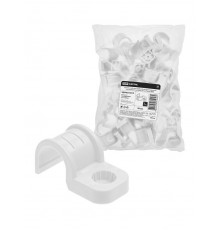 Крепеж-скоба для трубы 20 мм односторонняя для прямого монтажа (50 шт.) белая   SQ0405-6012  TDM