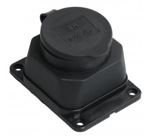 Розетка каучуковая с защитной крышкой настенная ОМЕГА IP44 РБ13-1-0м  PKR11-016-2-K02  IEK