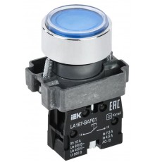 Кнопка LA167-BAF61 d=22мм 1з синяя  BBT20-BAF61-1-22-67-K07  IEK