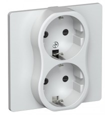 FLITE Розетка 2-ая с заземлением со шторками 16А РСш12-0-К-ФлЖ жемчуг  FI-R24C-16-K36  IEK