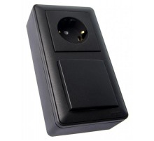 W59 Черный Бархат Коробка 2-ая подъемная для наружного монтажа с рамкой  KP-252-68  SE