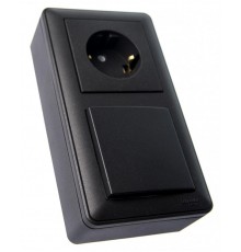 W59 Черный Бархат Коробка 2-ая подъемная для наружного монтажа с рамкой  KP-252-68  SE